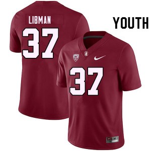 Youth Myles Libman Cardinal Stanford College Football #37 Jersey 923511-374