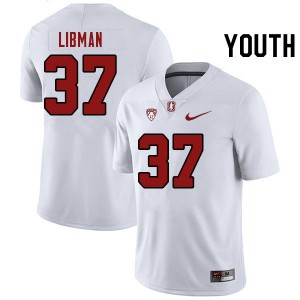 Youth Myles Libman White Stanford Cardinal College Football #37 Jersey 973411-354