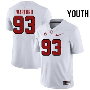 Youth Peyton Warford White Cardinal College Football #93 Jersey 161981-742