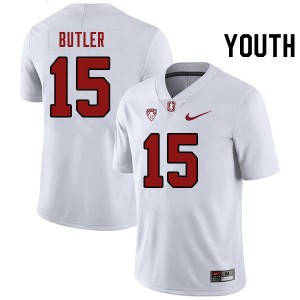 Youth Ryan Butler White Stanford College Football #15 Jersey 183965-456