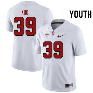 Youth Tyler Kuo White Stanford University College Football #39 Jersey 426208-351