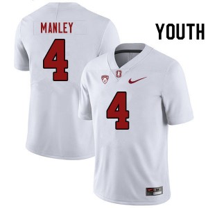 Youth Zahran Manley White Cardinal College Football #4 Jersey 852434-947