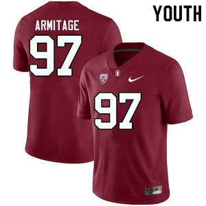 Youth Aaron Armitage Cardinal Stanford University College Football #97 Jersey 202597-588