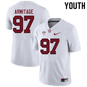 Youth Aaron Armitage White Stanford University College Football #97 Jersey 545155-489