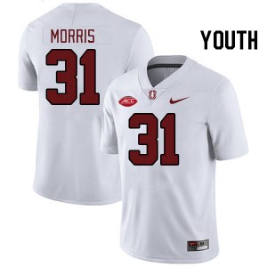 Youth Aaron Morris White Cardinal 2024 ACC Conference College Football #31 Jersey 192297-940