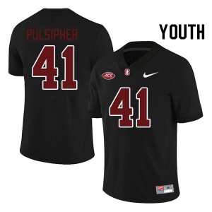 Youth Anson Pulsipher Black Stanford Cardinal 2024 ACC Conference College Football #41 Jersey 392305-398