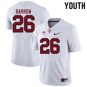 Youth Brendon Barrow White Cardinal College Football #26 Jersey 741098-964