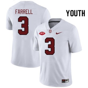 Youth Bryce Farrell White Stanford University 2024 ACC Conference College Football #3 Jersey 785621-555