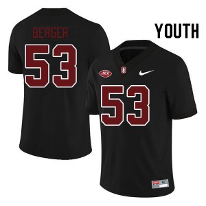 Youth Carson Berger Black Stanford University 2024 ACC Conference College Football #53 Jersey 242396-513