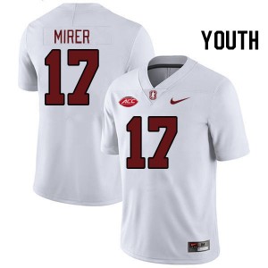 Youth Charlie Mirer White Stanford Cardinal 2024 ACC Conference College Football #17 Jersey 157012-804