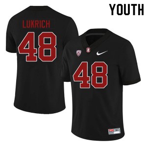 Youth Coco Lukrich Black Stanford University College Football #48 Jersey 980662-290
