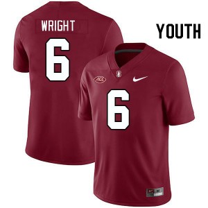 Youth Collin Wright Cardinal Stanford University 2024 ACC Conference College Football #6 Jersey 999199-684
