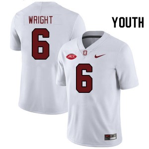 Youth Collin Wright White Stanford 2024 ACC Conference College Football #6 Jersey 200347-316