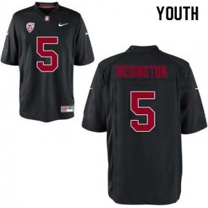 Youth Connor Wedington Black Stanford College Football #5 Jersey 925012-792