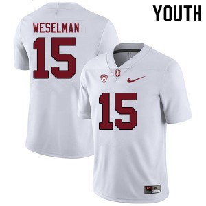 Youth Connor Weselman White Stanford College Football #15 Jersey 208958-662
