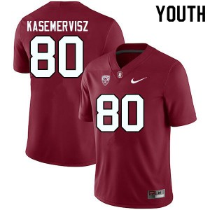 Youth David Kasemervisz Cardinal Stanford College Football #80 Jersey 424111-715