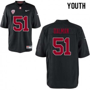 Youth Drew Dalman Black Stanford College Football #51 Jersey 665337-698