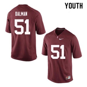 Youth Drew Dalman Red Stanford University College Football #51 Jersey 488370-878