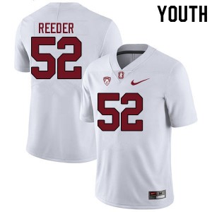 Youth Duke Reeder White Stanford University College Football #52 Jersey 598650-378
