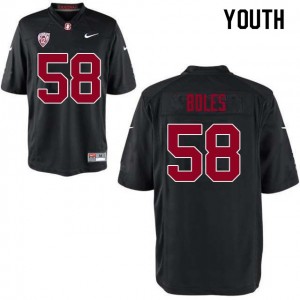 Youth Dylan Boles Black Stanford University College Football #58 Jersey 140357-366