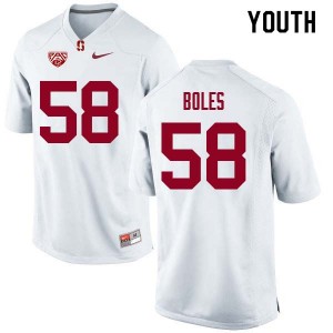 Youth Dylan Boles White Stanford Cardinal College Football #58 Jersey 840769-488