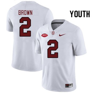 Youth Elijah Brown White Stanford University 2024 ACC Conference College Football #2 Jersey 898512-584
