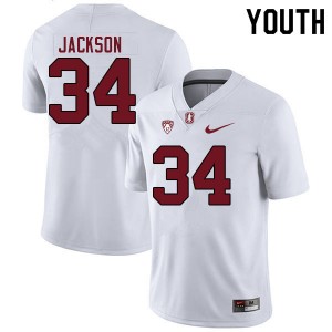 Youth Evan Jackson White Stanford College Football #34 Jersey 669930-550