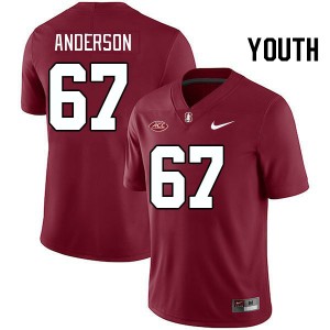 Youth Fisher Anderson Cardinal Stanford University 2024 ACC Conference College Football #67 Jersey 442346-279