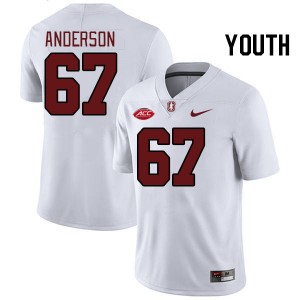 Youth Fisher Anderson White Stanford Cardinal 2024 ACC Conference College Football #67 Jersey 730800-759