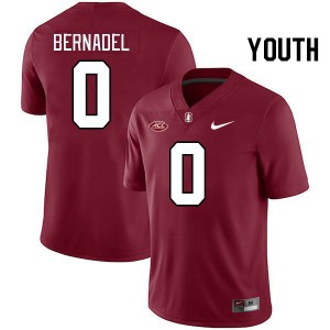 Youth Gaethan Bernadel Cardinal Stanford University 2024 ACC Conference College Football #0 Jersey 958498-143