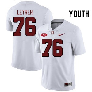 Youth Jack Leyrer White Stanford University 2024 ACC Conference College Football #76 Jersey 630210-304