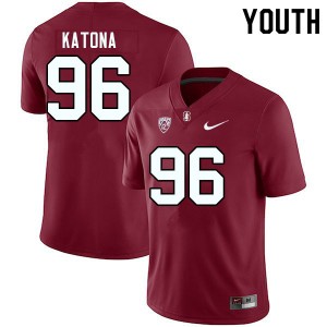 Youth Jacob Katona Cardinal Stanford College Football #96 Jersey 569953-230