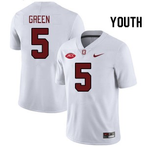 Youth Jay Green White Stanford Cardinal 2024 ACC Conference College Football #5 Jersey 450751-463