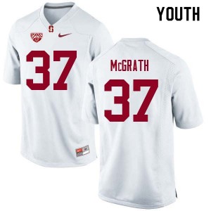 Youth Joe McGrath White Stanford College Football #37 Jersey 865522-715