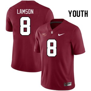 Youth Justin Lamson Cardinal Stanford 2024 ACC Conference College Football #8 Jersey 333666-901