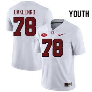 Youth Luke Baklenko White Stanford 2024 ACC Conference College Football #78 Jersey 372869-568