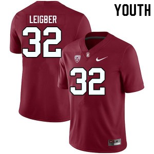 Youth Mitch Leigber Cardinal Stanford University College Football #32 Jersey 483882-737
