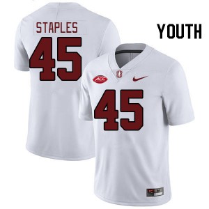 Youth Omar Staples White Stanford Cardinal 2024 ACC Conference College Football #45 Jersey 144161-362
