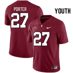 Youth Omari Porter Cardinal Stanford 2024 ACC Conference College Football #27 Jersey 427673-617