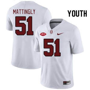 Youth Sam Mattingly White Stanford Cardinal 2024 ACC Conference College Football #51 Jersey 616916-659