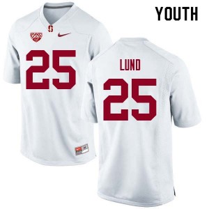 Youth Sione Lund White Stanford University College Football #25 Jersey 436783-570