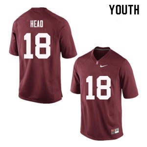 Youth Stuart Head Red Stanford College Football #18 Jersey 195061-122