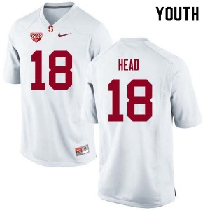 Youth Stuart Head White Cardinal College Football #18 Jersey 297056-513