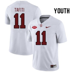 Youth Tevarua Tafiti White Stanford University 2024 ACC Conference College Football #11 Jersey 407824-317