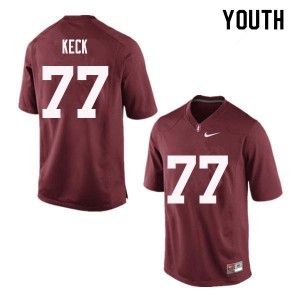 Youth Thunder Keck Red Stanford Cardinal College Football #77 Jersey 694165-976