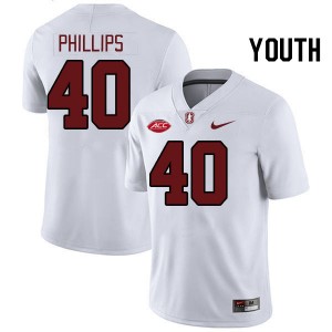 Youth Tobin Phillips White Cardinal 2024 ACC Conference College Football #40 Jersey 498854-836