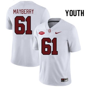 Youth Trevor Mayberry White Stanford University 2024 ACC Conference College Football #61 Jersey 266279-232