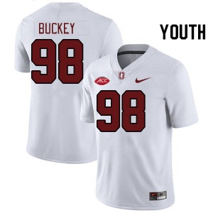 Youth Zach Buckey White Stanford 2024 ACC Conference College Football #98 Jersey 641895-480