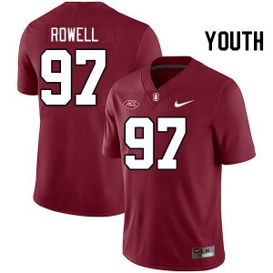 Youth Zach Rowell Cardinal Stanford University 2024 ACC Conference College Football #97 Jersey 986550-813