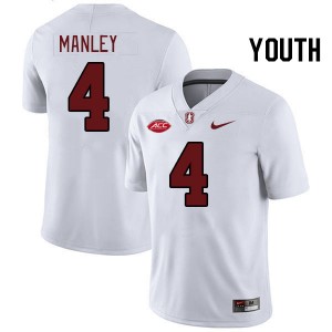 Youth Zahran Manley White Stanford Cardinal 2024 ACC Conference College Football #4 Jersey 202643-342